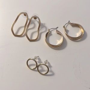 Bundle of 3 Gold Earrings